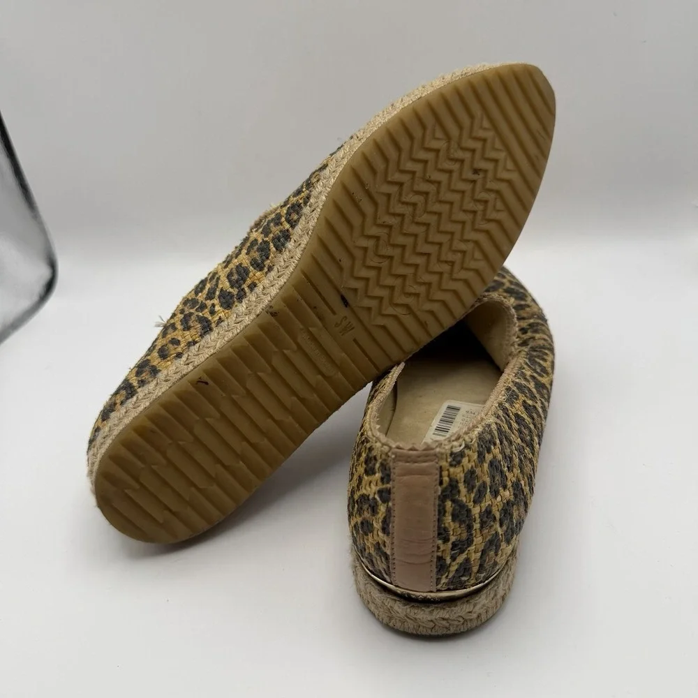 Stuart Weitzman Leopard Espadrille Flats Shoes Women's Size 7.5M
